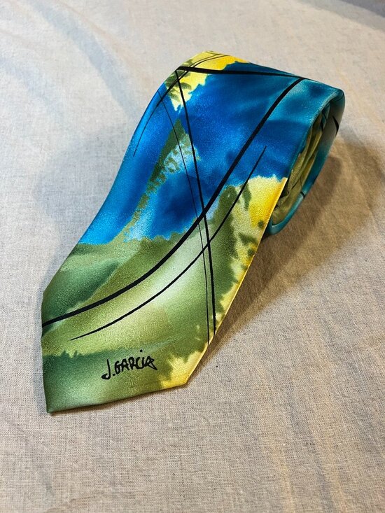 J. Garcia Other - Jerry Garcia Blue Mountain Artist Proof No 5 Silk Tie Abstract Grateful Dead